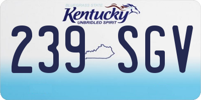 KY license plate 239SGV