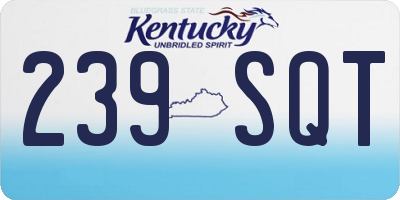 KY license plate 239SQT