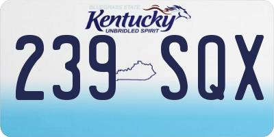 KY license plate 239SQX