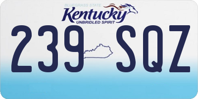 KY license plate 239SQZ