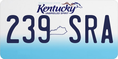 KY license plate 239SRA