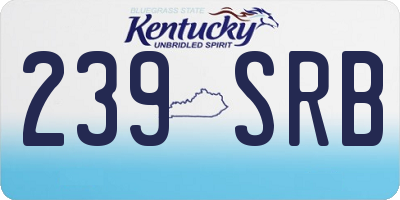 KY license plate 239SRB
