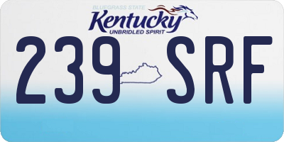 KY license plate 239SRF