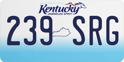 KY license plate 239SRG