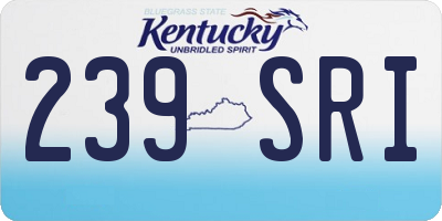 KY license plate 239SRI
