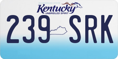 KY license plate 239SRK