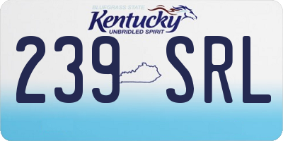 KY license plate 239SRL