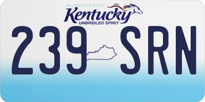 KY license plate 239SRN