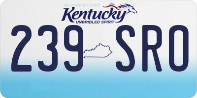 KY license plate 239SRO