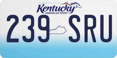 KY license plate 239SRU