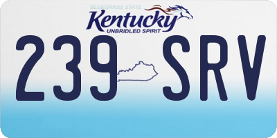 KY license plate 239SRV