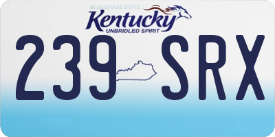 KY license plate 239SRX