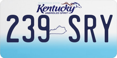 KY license plate 239SRY