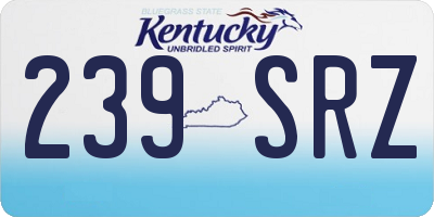 KY license plate 239SRZ