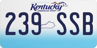 KY license plate 239SSB