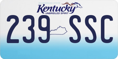 KY license plate 239SSC
