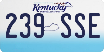 KY license plate 239SSE