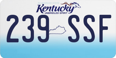 KY license plate 239SSF