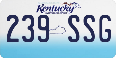 KY license plate 239SSG