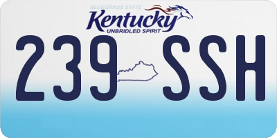 KY license plate 239SSH