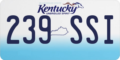 KY license plate 239SSI