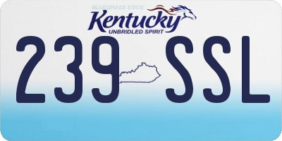 KY license plate 239SSL