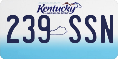KY license plate 239SSN
