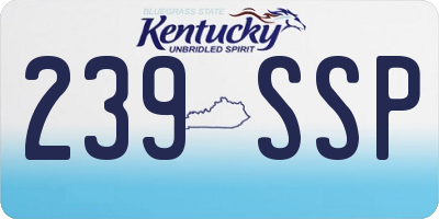 KY license plate 239SSP