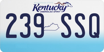 KY license plate 239SSQ