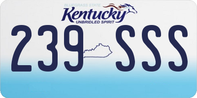 KY license plate 239SSS