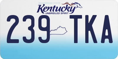 KY license plate 239TKA