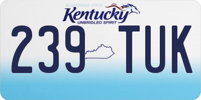 KY license plate 239TUK