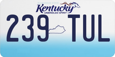 KY license plate 239TUL
