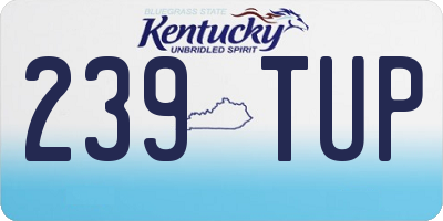 KY license plate 239TUP