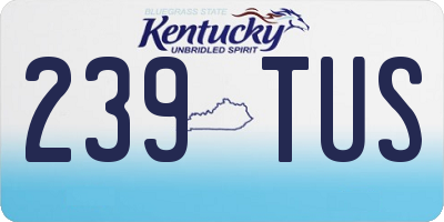 KY license plate 239TUS