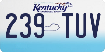 KY license plate 239TUV