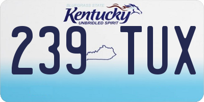 KY license plate 239TUX