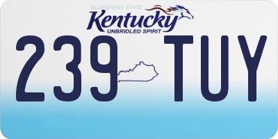 KY license plate 239TUY