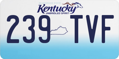 KY license plate 239TVF