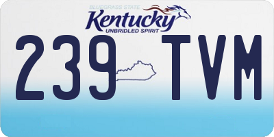 KY license plate 239TVM