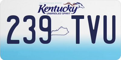 KY license plate 239TVU