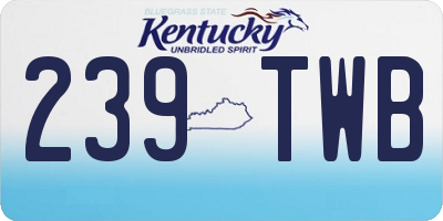 KY license plate 239TWB