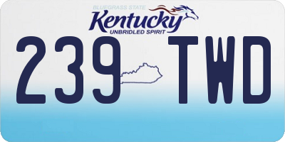 KY license plate 239TWD