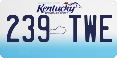 KY license plate 239TWE