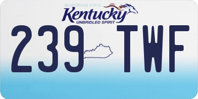 KY license plate 239TWF