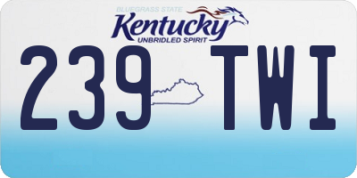 KY license plate 239TWI