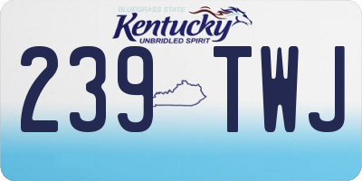 KY license plate 239TWJ