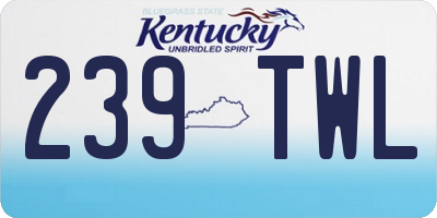 KY license plate 239TWL