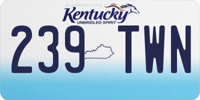 KY license plate 239TWN