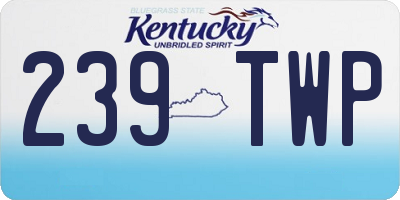 KY license plate 239TWP
